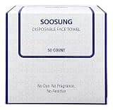 Disposable Facial Towels for Face Drying, Ultra Soft Single Use Face Towels for Sensitive Skin, Absorbent Facial Cleansing Towels for Home, Travel & Gym, Lightweight Dry Face Tissue, 50 Count, SOOSUNG