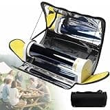 Solar Oven Portable Stove, Solar Powered Camping Grill, Foldable Outdoor Integrated Solar Bbq Grill With 4.5l/1.2gal, Aluminum Foil Boxes, Max Temp 288℃/550°F For 4-5 People Camping