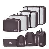 Packing Cubes for Travel - 8 Set Luggage Organizer Bags for Family, Mesh Breathable Packing Cubes for Suitcases Durable Travel Essentials Bags Set (Upgrade-Brown)