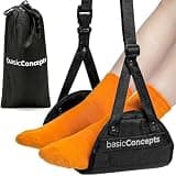 BASIC CONCEPTS Airplane Foot Hammock for Plane Travel Essentials - Airplane Travel Essentials, Long Flight Foot Rest - Plane Gadgets