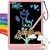 TEKFUN LCD Writing Tablet for Kids, 10-inch Coloring Drawing Pad, Mess Free Doodle Board, Airplane Travel Toys for Boys and Toddlers, Road Trip Essentials, Gifts for 3 4 5 6 7 8 Year Old Girls (Pink)