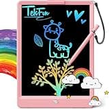 TEKFUN LCD Writing Tablet for Kids, 10-inch Coloring Drawing Pad, Mess Free Doodle Board, Airplane Travel Toys for Boys and Toddlers, Road Trip Essentials, Gifts for 3 4 5 6 7 8 Year Old Girls (Pink)