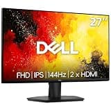 Dell 27 inch Monitor, LED FHD - 144Hz Refresh Rate 1000:1 Contrast Ratio, 1ms MPRT, AMD FreeSync - VESA, Anti-Glare, TÜV Rheinland Eye Comfort, Tilt, 2 x HDMI, Black