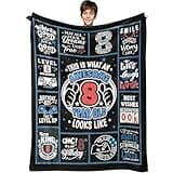 Boy Birthday Gift,Birthday Decorations for Boys Throw Blanket 60 x 50 Inch,Digital Heartwarming Sentences Creative Design Ideal Gifts (60 * 50in, 8th)