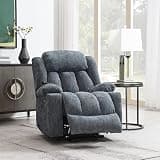 GOWE Omarion Blue Chenille Power Motion Recliner with Lift, Heating & Massage Function