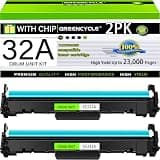 greencycle CF232A Compatible Drum Unit Kit Replacement for HP CF232A 32A Drum use for Laser Jet Pro M148dw M148fdw M203d M203dw M203dn MFP M227fdw M227fdn M227sdn Printer(2 Pack,Black)