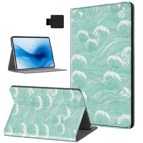 HJCYXJLK Case for Kindle Paperwhite 11th Generation 2021, PU Leather for Kindle Paperwhite 6.8" Tablet Case, Folio Stand Shockproof E-Book Protective Cover, Auto Sleep/Wake, Green Illustration