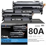 TANFENJR 80A Black High Yield Toner Cartridge 2 Pack, Replacement for HP 80A CF280A , Work with LaserJet Pro 400 M401n M401dn M401dne M401dw M401a M401d MFP M425dn M425dw Printer
