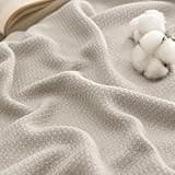 Bedsure GentleSoft 100% Cotton Blanket King Size for Bed - Cooling Breathable and Lightweight, Soft Cozy Textured Herringbone Woven Blanket for Summer, Linen Beige, 108x90 inches