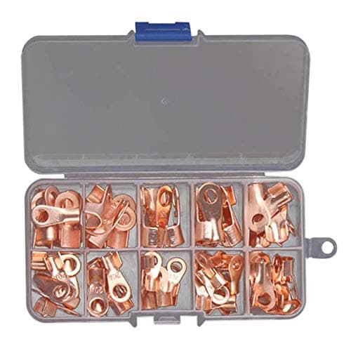 Davitu 70pcs Car Auto Copper Ring Lug Terminal OT-10A 20A 30A 40A 50A Durable Connector ALI88 - (Color: Brown)