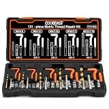 coobeast 131PCS Thread Repair Kit, Metric Helicoil Repair Kit with HSS Drill Bits, 304 Stainless Steel Thread Insert & Rethreading Tool Set in M5 M6 M8 M10 M12 for Automotive Engine Spark Plug Repair