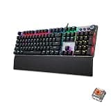 Lkfyyds Aula F2088 108 Keys Mixed Light Mechanical Brown Switch Wired USB Gaming Keyboard with Metal Button (Black)