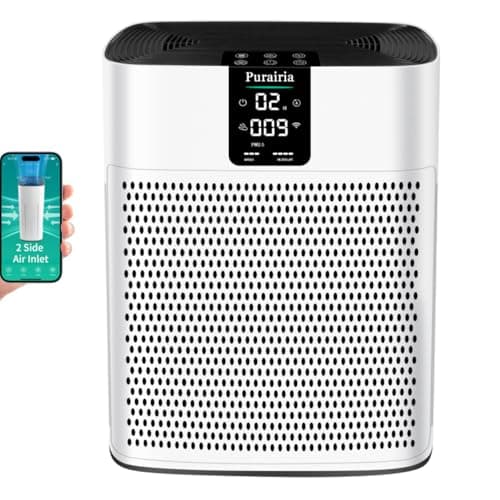 Purairia Air Purifier for Home Bedroom Large Room,HEPA Air Purifier for Pet Hair, Dander, Odor, Office, Smoke, Dust