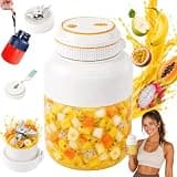 Portable Blender 44oz,180w Portable Wireless Juicer Cup for Shakes and Smoothies,With 38 Blades,Personal Size Blender with Dual Lid & Leakproof Handle,Travel Drinking Cup for Gym,Office,Outdoor