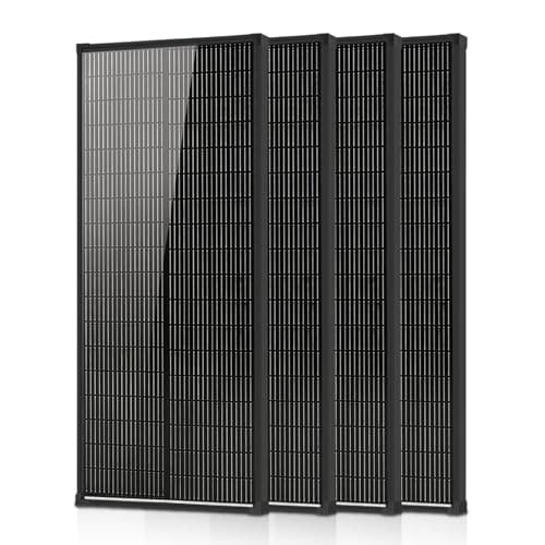 400 Watt Solar Panel, 18BB N-Type 18V Solar Panel, 25% High Efficiency Monocrystalline PV Modules IP68 Waterproof for RV, Marine, Rooftop, Farm, Trailer, Home Off-Grid System, Black (100W-4pcs)