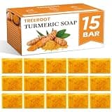 Treeroot 15P Turmeric Kojic Acid Soap (80g) - Natural Turmeric Bar for Face & Body,Infused with Retinol, Collagen & Vitamin E, SLS Free,Suitable for Party & Holiday Gifting