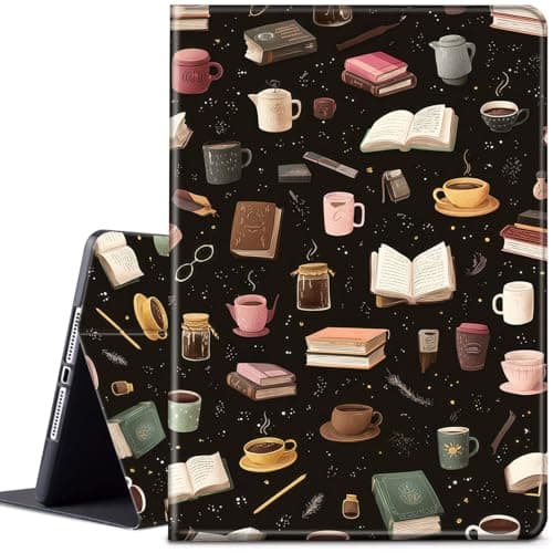 Case for All-New Kindle Paperwhite 12th Gen 2024 & Kindle Colorsoft 2024/2025(7"),PU Leather Stand Shell Multiple Viewing Angles Protective Cover,Book and Coffee