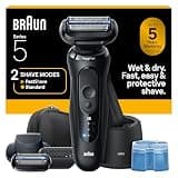 Braun Electric Razor for Men Series 5, Electric Shaver, Precision Trimmer, Extra Shaver Head, 4-in-1 Clean & Charge Center, S5 5165ps
