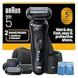 Braun Electric Razor for Men Series 5, Electric Shaver, Precision Trimmer, Extra Shaver Head, 4-in-1 Clean & Charge Center, S5 5165ps