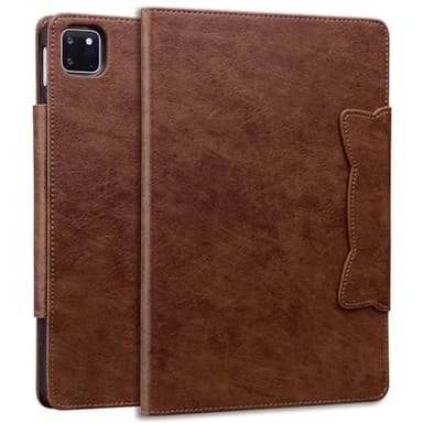 BGHUOLXKJ Protective Case Compatible with iPad Pro 13 2024 Cute Magnetic Buckle Tablet Case PU & TPU Tablet Case Kickstand Tablet Case Card Slot Case(Brown)
