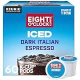 Eight O'Clock Coffee ICED Dark Italian, Keurig Single-Serve K-Cup Pods, Dark Roast Iced Coffee, 60 Count (6 Packs of 10)