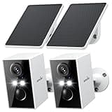 wansview Security Cameras Wireless Outdoor-2K WiFi 6 Solar Camera Outdoor Wireless for Home Security with AI Motion Detection, Color Night Vision, 2-Way Audio, 2.4GHz WiFi Only, Alexa, A1 2P White