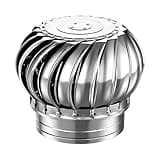 DioOnes Stainless Steel Turbine Roof Ventilator, 304 Grade Metal Wind Turbine Cap, 7.9 Inch Attic Exhaust Vent, Rainproof Silent Operation (200mm (7.9 inches))