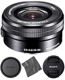 Sony SELP1650 16-50mm OSS Lens: Sony E PZ 16-50mm f/3.5-5.6 OSS Lens (Black) + Pro Starter Bundle Kit Combo - International Version (1 Year Warranty)