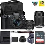 Canon EOS R8 Mirrorless Camera with 24-50mm & RF-S 55-210mm STM Lens | 24.2 Megapixels, 4K 60p Video, Lightweight Camera for Content Creation, Photography and Vlogging + 128GB Card + Camera Case