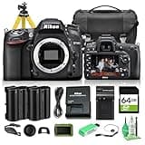 Nikon D7100 DX Format Digital SLR Camera Body Only 24.1MP CMOS Sensor, Nikon F Mount, 51 Point AF System, Full HD Recording (1513) + 64GB Card + EN-EL15C Battery + Camera Bag + More (18pc Bundle)