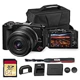 Canon EOS R50 V Mirrorless Camera with 14-30mm f/4-6.3 RF-S Lens | 4K Video, Dual Pixel Autofocus, Flip Screen | Compact RF Mount Vlog Camera Kit with Bag and 64GB Card