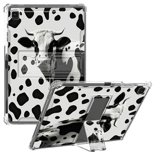 CGFGHHUY for Samsung Galaxy Tab A7 Lite Case 8.7 inch Clear Slim Lightweight Kickstand Protective Transparent TPU Case with Pen Holder Tablet Cover for Galaxy A7 Lite 2021 - Cute Cow