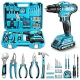 Seesii 21V Cordless Drill Tool Kit - 190Pcs Power Tool Combo Set, Hand Tool Kit with Toolbox, Electric Drill Driver for Home Hand Repair DIY