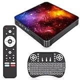 Android 14.0 TV Box 4GB RAM 64GB ROM, Quad-Core Processor 4K UHD 60Hz HDR Media Player, Dual Band 2.4G/5G WiFi6 Bluetooth, USB 3.0 HDMI LAN H.265 Decoding Smart Streaming Box