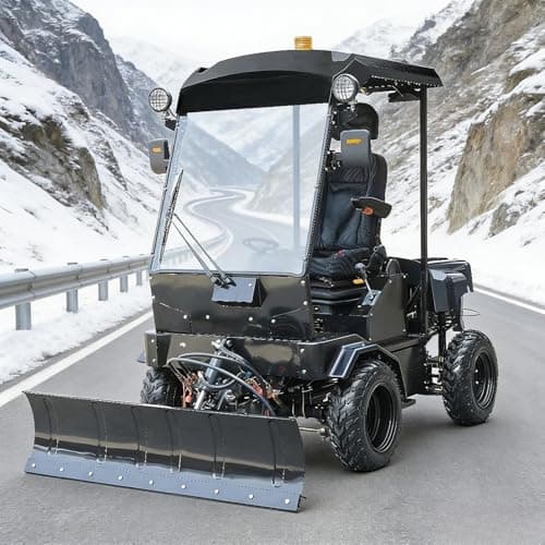 Professional Road Snow Sweeper with Quick-Change Brush and Blade System for Municipal, Campus and Property Winter Cleaning