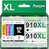Faslvink Replacement for HP 910XL Ink Cartridges Combo Pack, High Yield 4-Pack Printer Ink Compatible with HP OfficeJet Pro 8025 8035 8020 8015 8028 Series, Black Cyan Magenta Yellow