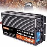 VREFAFKJIP Pure Sine Wave Inverter Vehicle Power Inverters DC 12V/to60V to 220V AC Peak 3000W to 6000W Converter 4000W-12Vto220V