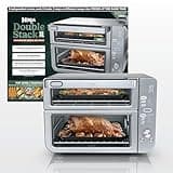 Ninja Air Fryer Toaster Oven Combo | Double Stack XL | 12-in-1 | Fits 4.5 lb Chicken & 6lbs of Wings | Smart Finish Cook 2 Different Meals at Same Time | Countertop Oven | Stainless Steel | DCT601