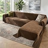 Houmiggle Sectional Couch Covers, 2 Pieces Washable L Shaped Couch Covers Sofa Blanket for Dogs Pet Friendly Sectional Sofa Slipcovers Furniture Covers,71"x 110"+ 71"x 118",(X-Large,Coffee)