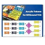 Riftbound TCG Compatible 40Pcs Acrylic Game Tokens | Might Modifier Buff Status Keyword Markers Stun Assault Shield Deflect Counters Single-Sided Transparent Game Tracking Markers Set