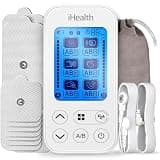 iHealth Dual-Channel TENS Unit Muscle Stimulator, Customizable Pain Relief for Back, Shoulder, Neck, Sciatica and More - 24 Modes, 15 Intensities, 90-Hour Battery Life, Multi-Size Electrode Pads