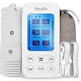 iHealth Dual-Channel TENS Unit Muscle Stimulator, Customizable Pain Relief for Back, Shoulder, Neck, Sciatica and More - 24 Modes, 15 Intensities, 90-Hour Battery Life, Multi-Size Electrode Pads