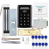 RFID 125KHz Card Reader Password Access Control System, Touch Keypad Door Lock Controller with 180KG Electromagnetic Lock, WG26 Wiegand Output for Office Home Security