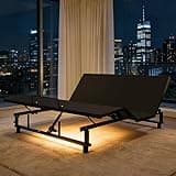 QVUUOU Adjustable Bed Base with Head and Foot Incline, Quiet Motor King Size Zero Gravity, 4 USB Ports and Under-Bed Nightlight in Antique Black