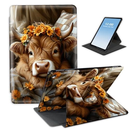 HGGJFLYX Case for Kindle Fire HD 8 & HD 8 Plus (12th Gen, 2024/2022/2020),360 Degree Rotating Multi-Angle Viewing Stand Fold Leather Cozy Calf Tablet Cover 8",Auto Sleep/Wake