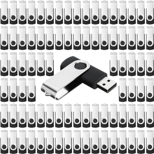 Kanayu 4GB 100 Pack USB Flash Drives Bulk 2.0 USB Thumb Drives Memory Drive with LED Light Portable Keychain Flash Drive for Data Storage Pc Computer Laptop Office School(Black)