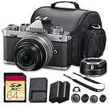 Nikon Zfc Mirrorless Camera with NIKKOR Z DX 16-50mm VR Lens (Silver) + FTZ II Mount Adapter, 20.9MP APS-C Sensor, 4K Video, Vlogging and Content Creation Bundle with Bag + 64GB Memory Card
