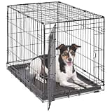 MidWest Homes for Pets 30-Inch iCrate for Medium Breeds, 21-40 lbs, Single Door Folding Dog Crate with Divider Panel, Leak-Proof Tray & Secure Latch, Portable, Durable & Easy to Assemble