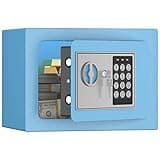 Uiqopnu Small Security Safe with Key and Password, 0.23 Cubic Feet Mini Safe Box for Money Documents Valuables, Home Office Travel