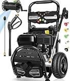 4200PSI Gas Pressure Washer 4.0GPM Gas Power Washer 212CC Gas Powered Washing Machine Commercial High Pressure Washer with 32ft Hose Reel&5 Nozzles for Patio Garden Yard Vehicle,EPA/CARB/ETL